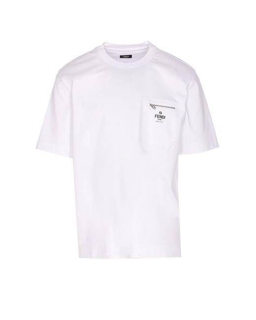 Fendi White Roma T-Shirt for men