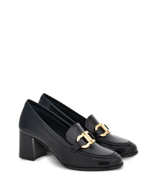 Ferragamo Black Ferragamo 60Mm Gancini-Buckle Patent Leather Pumps