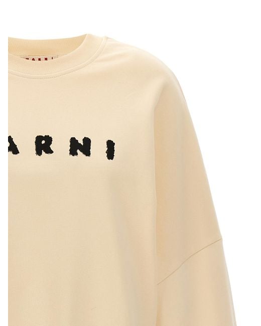 Marni Natural Logo Print Sweatshirt