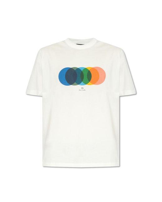 Paul Smith White Ps Printed T-Shirt for men