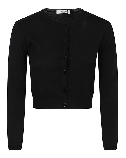 Charlott Black Coreana Collar Jacket Wool Giacca