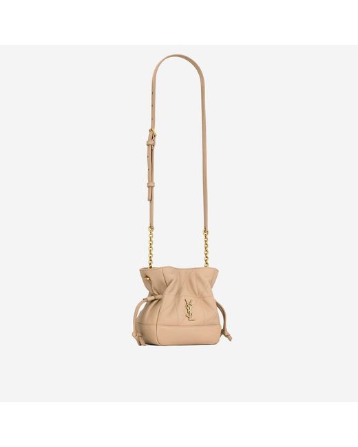 Saint Laurent White Leather Clutch Shoulder Bags
