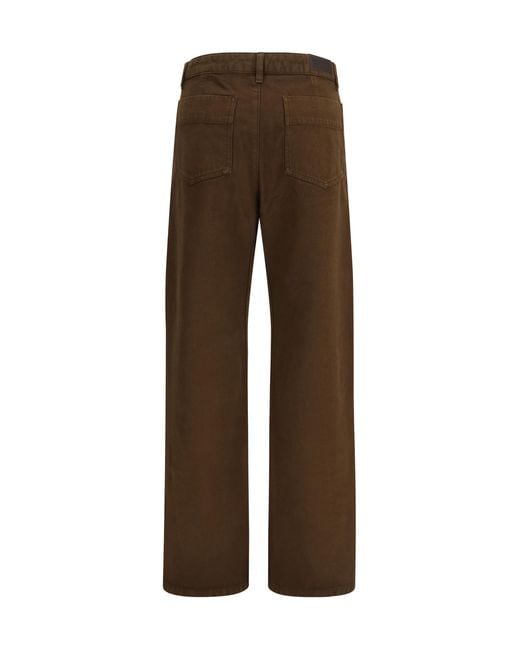 Lemaire Brown Five-Pocket Twill Pants Cotton