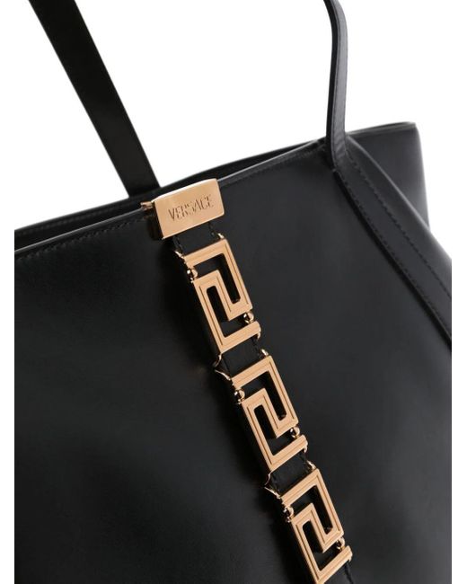 Versace Large Tote Calf Leather in Black