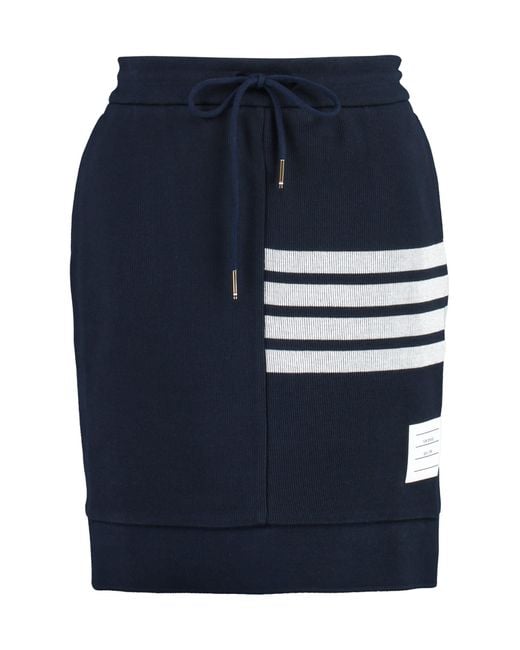 Thom Browne Blue Knitted Mini Skirt