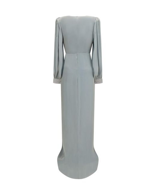 Nissa Gray Long Crossover Dress Polyester