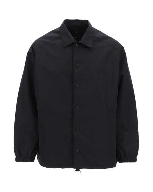 Y-3 Black Coach Jacket With Print And Patch for men