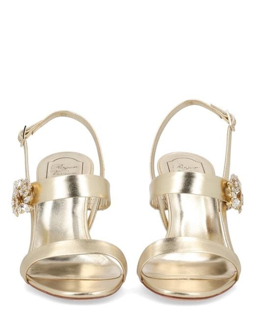 Roger Vivier Metallic Leather Sandal Efflorescence