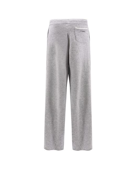 Pinko Gray Veraguas Wool And Cashmere Trousers