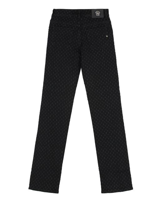 Versace Jeans Couture Black High-Rise Slim-Fit Jeans Cotton Skinny