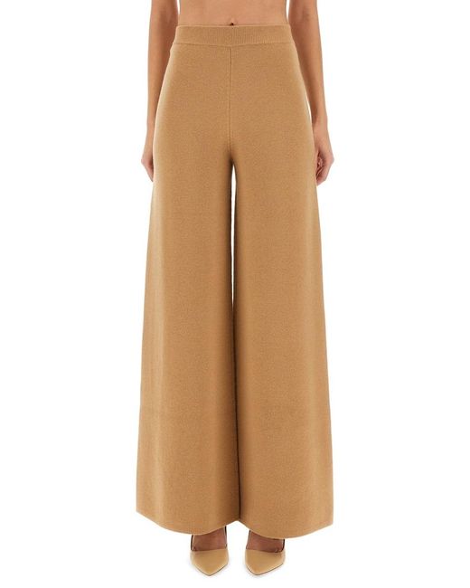 Max Mara Natural Wide-Leg Trousers Judy Wool