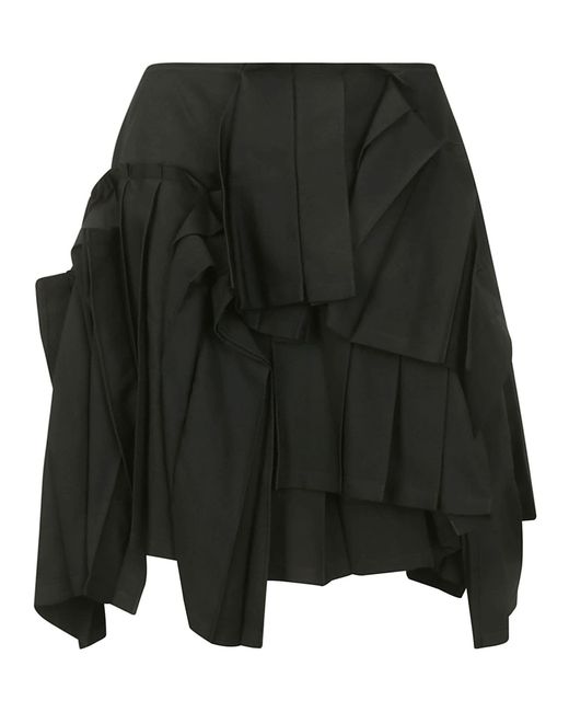 Yohji Yamamoto Black Pleated Short Skirt
