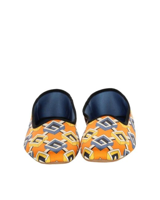 Gucci Blue Geometric G Print Satin Voyage Slippers Shoes Loafers & Sandals for men