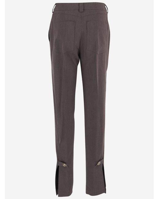 DARKPARK Gray Long Pants Viscose Blend Ramie Trousers