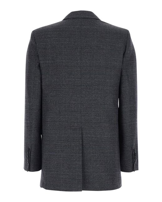 Le Plain Black Double-Breasted Jacket Wool Blend Blazers