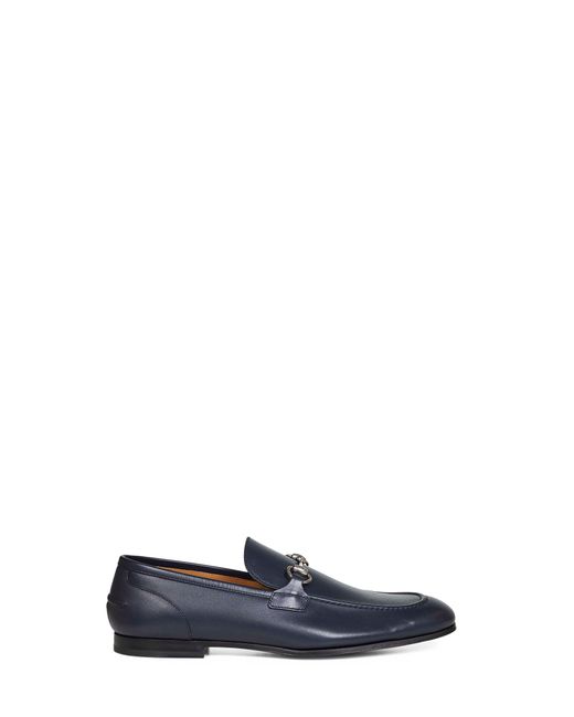 Gucci Blue Dark Leather Jordaan Loafers for men