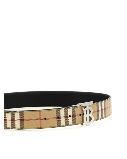 Burberry White Logo Buckle Reversible Belt for men