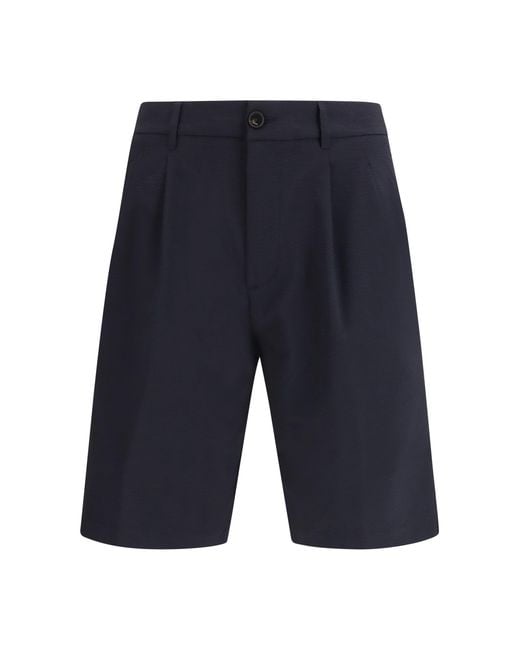 Cruna Blue Shorts Sartorial Other Fibres Bermuda for men