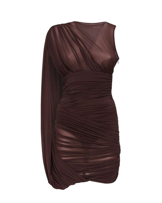 Magda Butrym Brown Draped Short Dress