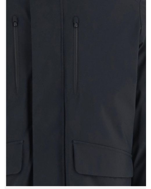 Save The Duck Blue Technical Hooded Nylon Jacket Polyester for men