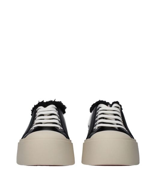 Marni Black Leather Chunky Sneakers
