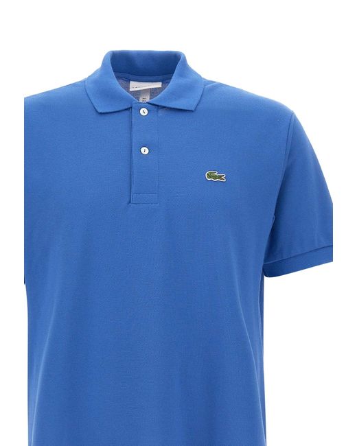 Lacoste Blue Cotton Piquet Polo Shirt for men