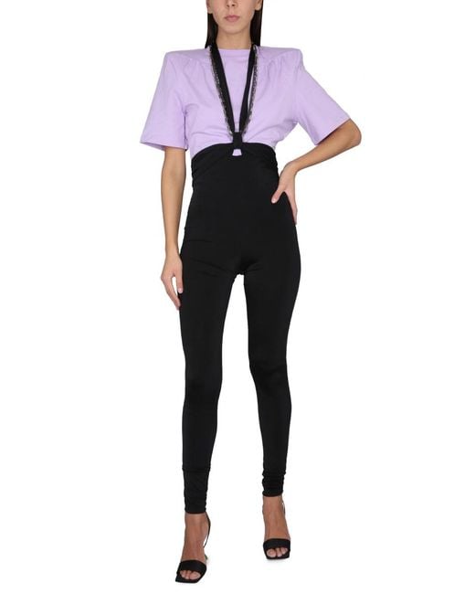 The Attico White T-Shirt Jewel With Cut-Out Detail Cotton T-Shirts