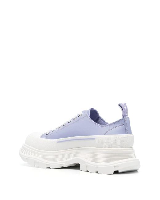 Alexander McQueen Lilac And White Tread Slick Laced Shoes