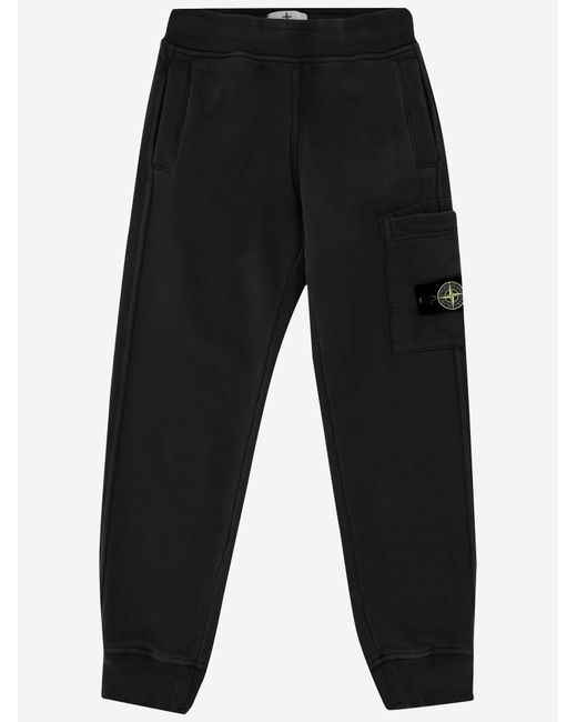 Stone Island Black Cotton Trousers for men