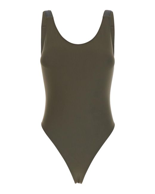 Brunello Cucinelli Green One-Piece Swimsuit Monil Straps