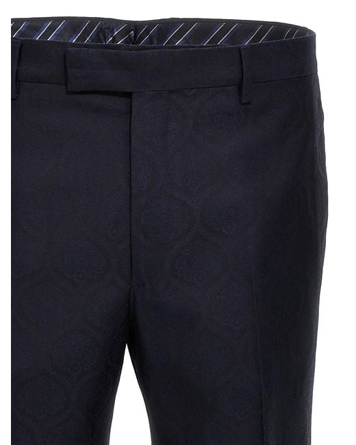 Etro Blue Slim Flat Front Pants for men