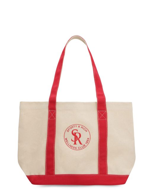 Sporty & Rich Canvas Tote Bag in Red | Lyst