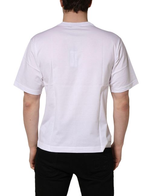 Dolce & Gabbana White Metal Dg Logo Cotton Short Sleeves T for men