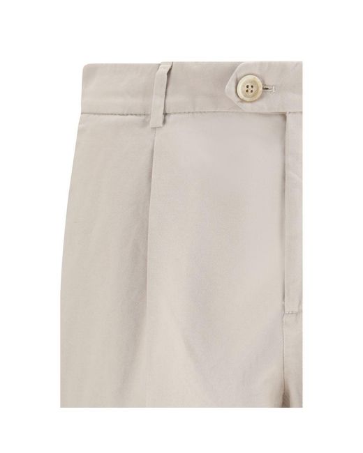 Brunello Cucinelli Natural Beige Cotton Casual Pants for men