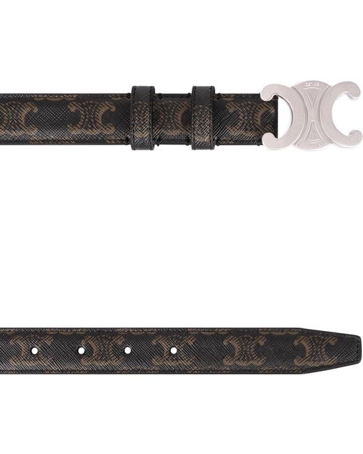 Céline Black Triomphe Fabric Belt Polyurethane for men
