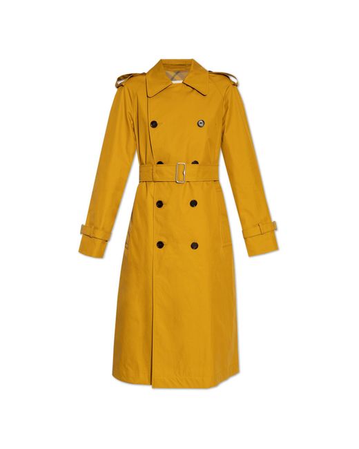 Burberry Yellow Belted Trench Coat,