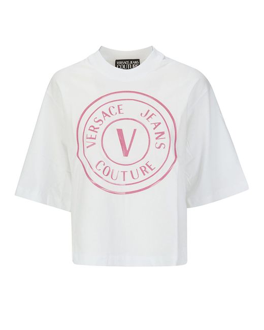 Versace White 76dp604 R Vembl Gummy Glitter T-shirt