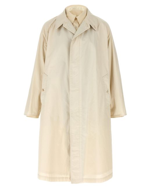 Maison Margiela Natural Layered Cotton Trench Coat for men