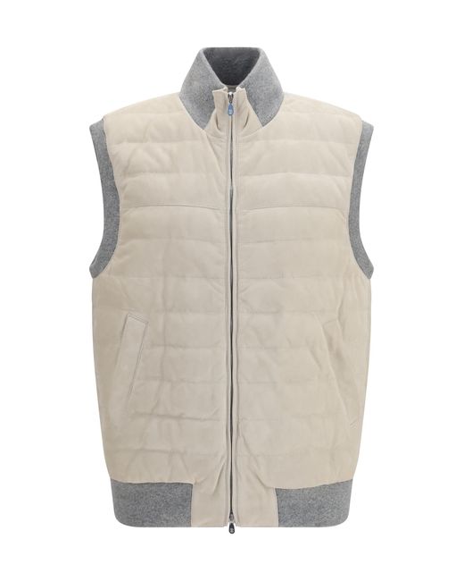 Brunello Cucinelli White Padded Vest Blazers E Vests for men