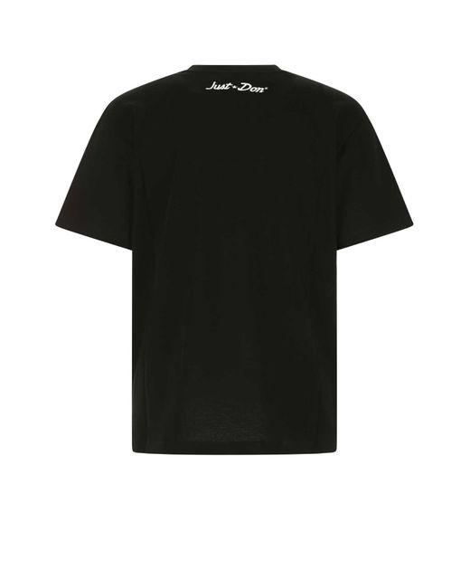 Just Don Black Cotton Oversize T-shirt for men