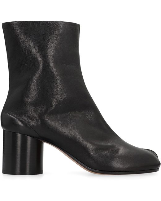 Maison Margiela Black Ankle Boots Tabi Leather Cow Hide