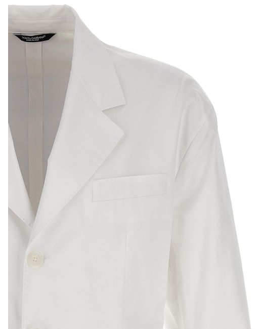 Dolce & Gabbana White Cotton Blend Blazer for men