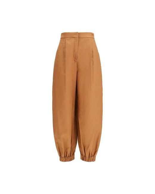 Fendi Brown Linen Casual Pants