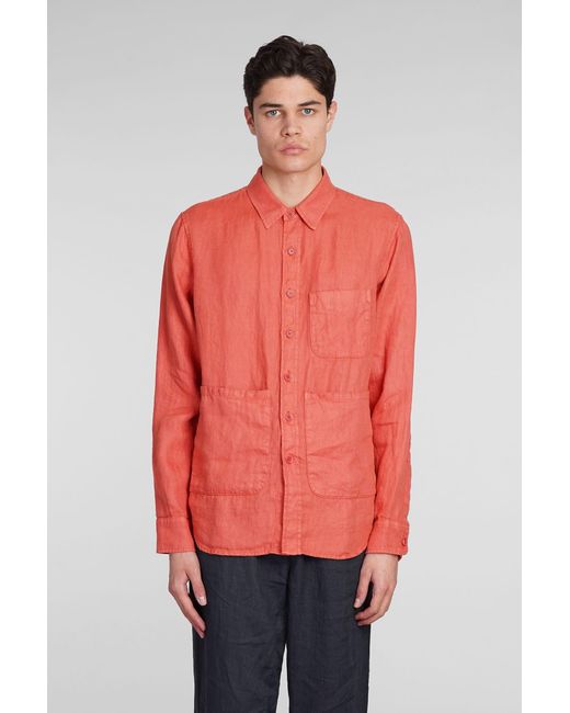 Aspesi Red Camicia Ut Shirt In Orange Chanvre for men