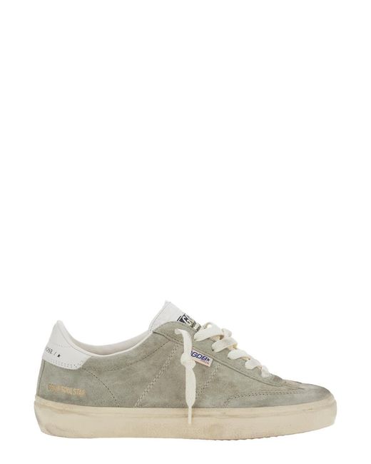 Golden Goose Deluxe Brand White 'Soul-Star' Low Top Sneakers With Metallic Heel Tab