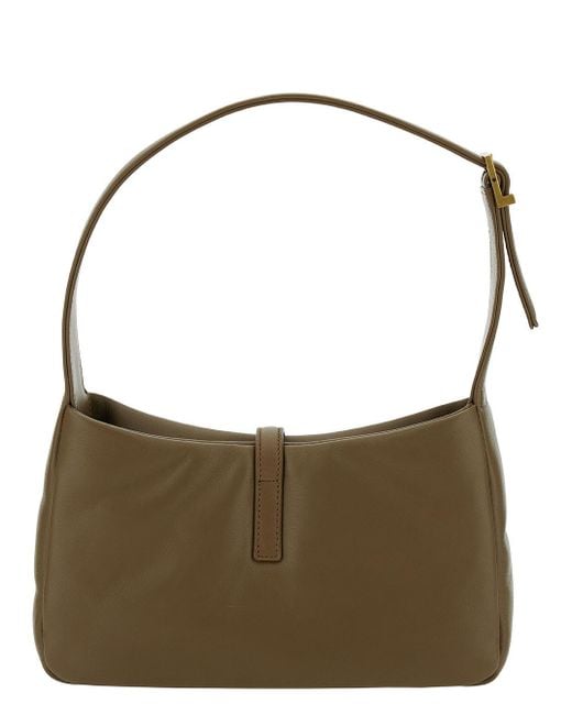 Saint Laurent Brown Le 5 À 7 Padded Shoulder Bag With Logo Detail
