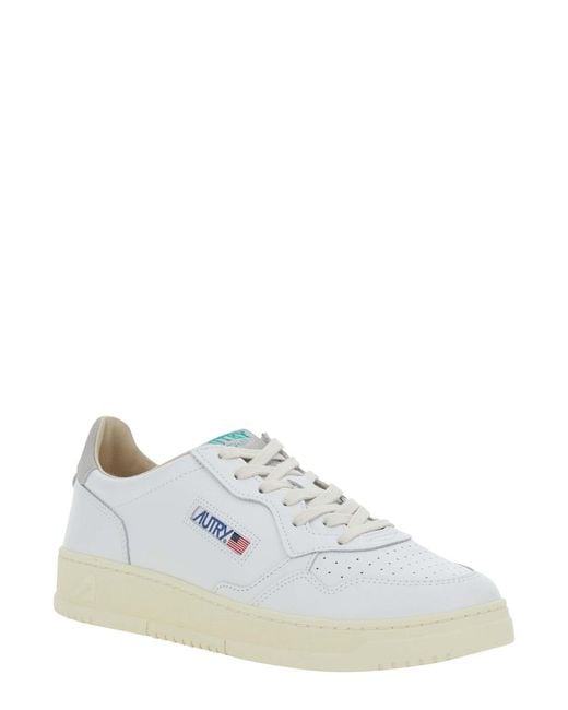 Autry White Sneakers Medalist Low Leather Cow Trainers for men