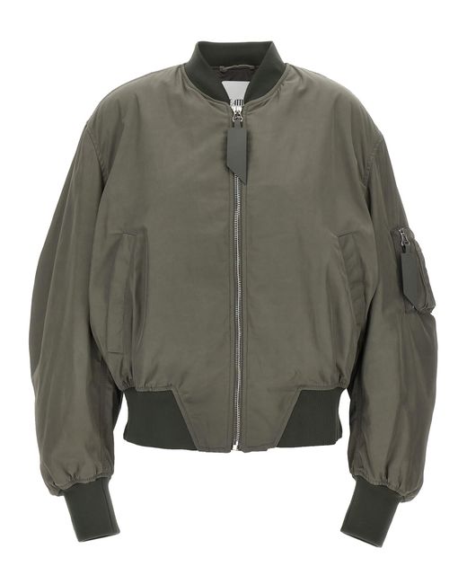 The Attico Green Nylon Bomber Jacket
