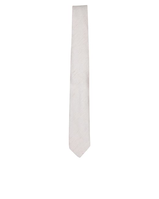 Lardini White Cream Chantung Tie for men