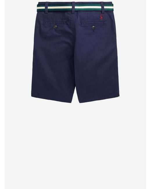 Polo Ralph Lauren Blue Stretch Cotton Shorts Trousers for men